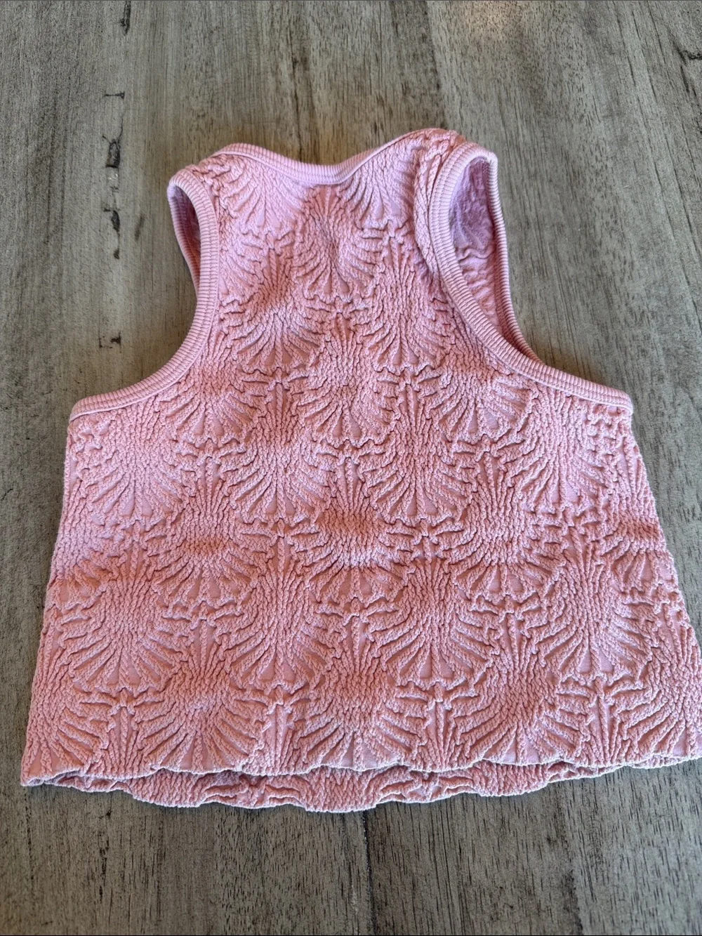 Fornia Kids - Girl’s Fitted Pink Textured Cropped Tank